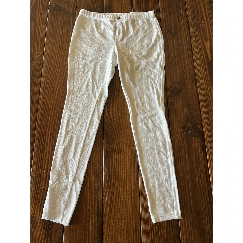 Simply Vera‎ Vera Wang Skinny Ankle Mid Rise Pants Medium Petite White Stretch
